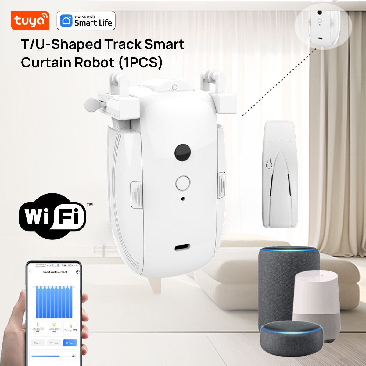 Smart Home Gira - Robot de cortina WiFi inteligente Tuya,