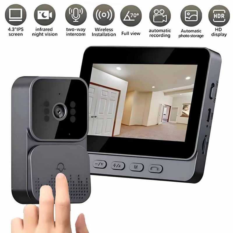 Smart Home Video Doorbell Enhanced Security With Smart Doorbell - Timbre Inalámbrico Inteligente WiFi 2.4G con