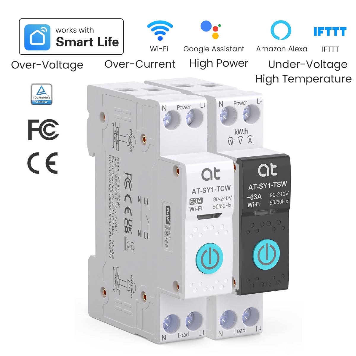 Smart Light Switch - Disyuntor inteligente Tuya WiFi 1P +
