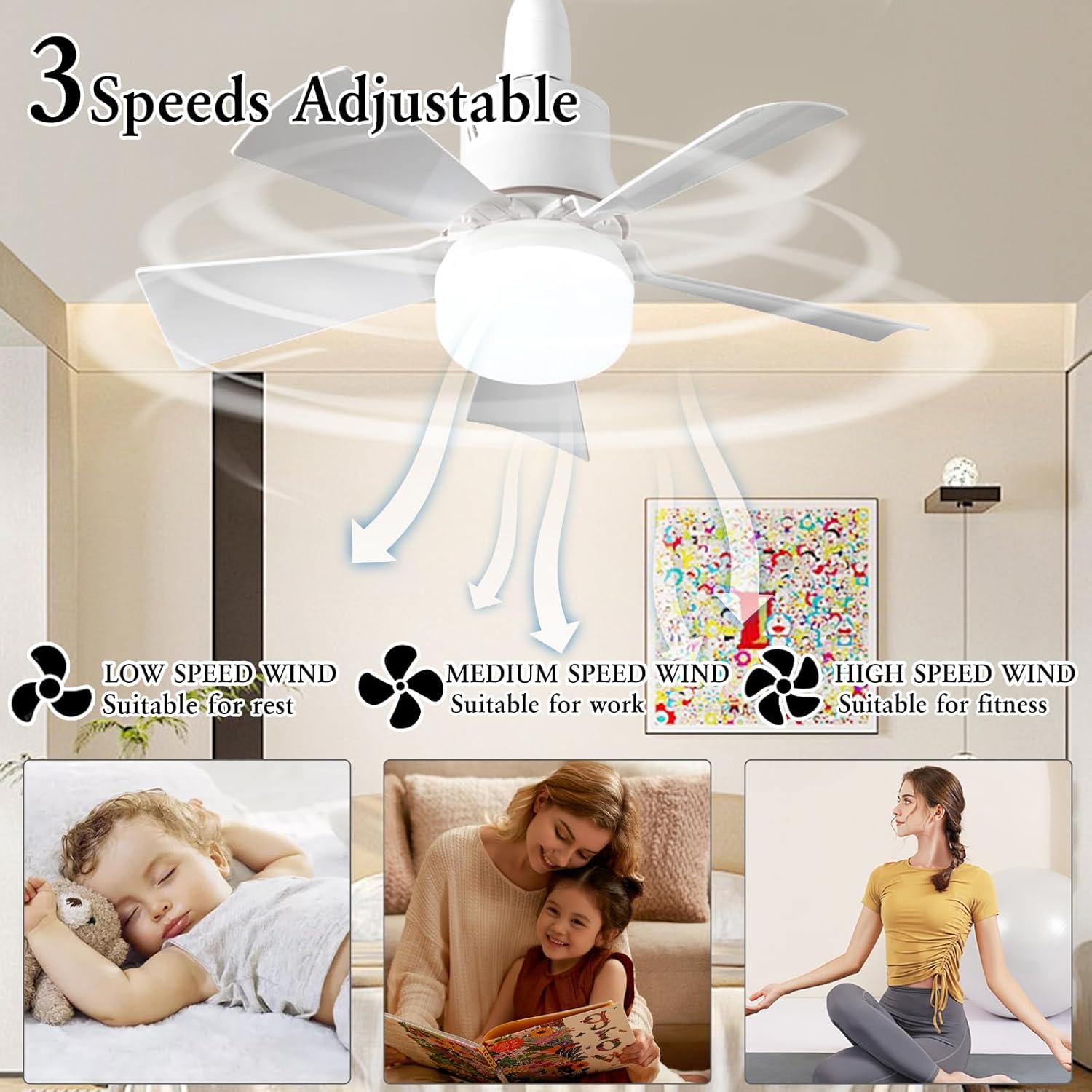 Ventilador de techo LED con lu - Smart Ceiling Fan reseña y precio